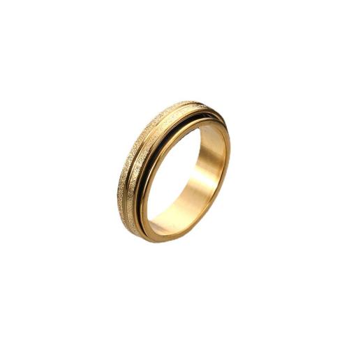 Stainless Steel Finger Ring 304 Stainless Steel fashion jewelry & Unisex golden width 6mm Sold By PC