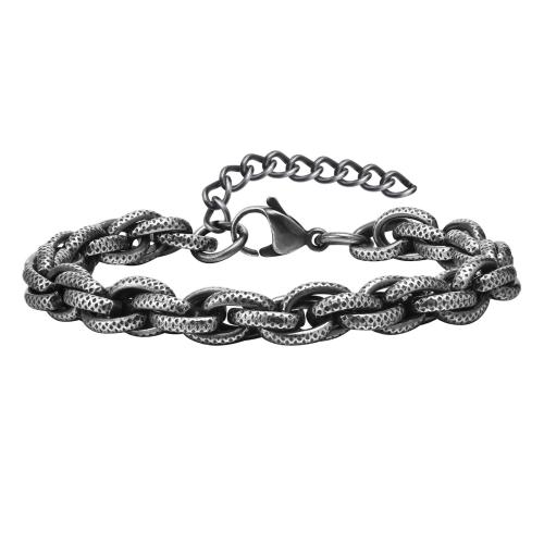 Stainless Steel Jewelry Bracelet, 304 Stainless Steel, with 5cm extender chain, fashion jewelry & for man, 8mm, Length:Approx 18 cm, Sold By PC