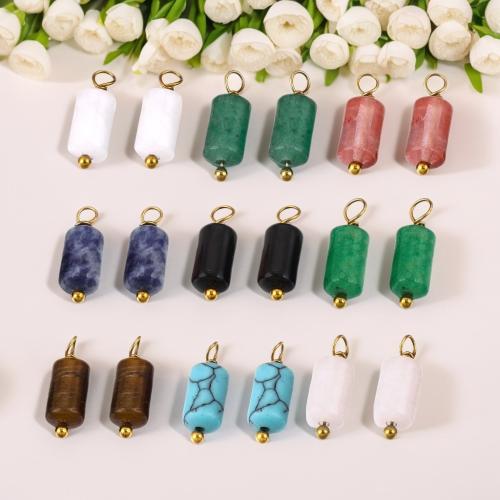 Gemstone Pendants Jewelry with 304 Stainless Steel DIY Sold By Bag