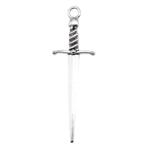 Tibetan Style Pendants, Sword, antique silver color plated, DIY, 58x18mm, Sold By PC