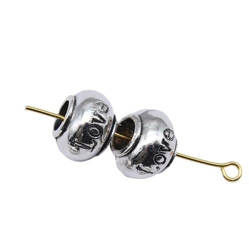 Zinc Alloy Large Hole Bead antique silver color plated DIY Approx 5.2mm Sold By PC