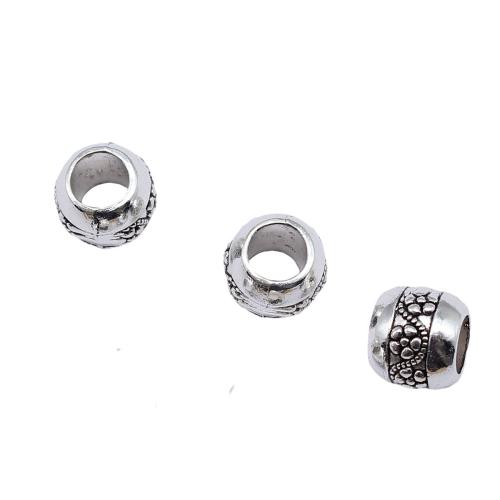Zinc Alloy Large Hole Bead antique silver color plated DIY Approx 5.3mm Sold By PC