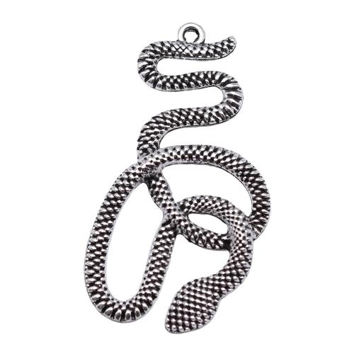 Tibetan Style Animal Pendants, Snake, antique silver color plated, DIY, 51x28mm, Sold By PC