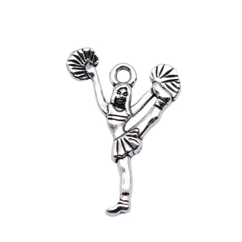 Zinc Alloy Pendants Dancing Girl antique silver color plated DIY Sold By PC