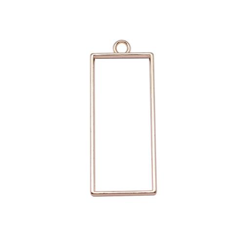 Tibetan Style Pendants, Rectangle, gold color plated, DIY & hollow, 47x19x3.70mm, Sold By PC