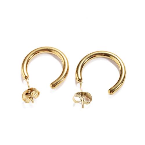 Stainless Steel Stud Earrings 304 Stainless Steel gold color plated for woman nickel lead & cadmium free Sold By PC
