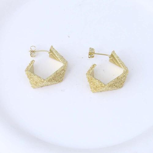 Brass Stud Earring, gold color plated, for woman, nickel, lead & cadmium free, 20.40x18.10x14.70mm, Sold By Pair