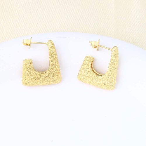 Brass Stud Earring, gold color plated, for woman, nickel, lead & cadmium free, 27x20.40x12.80mm, Sold By Pair