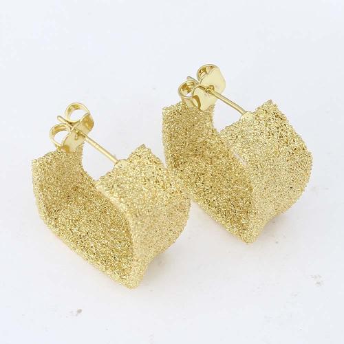 Brass Stud Earring, gold color plated, for woman, nickel, lead & cadmium free, 25.20x23.50x3mm, Sold By Pair