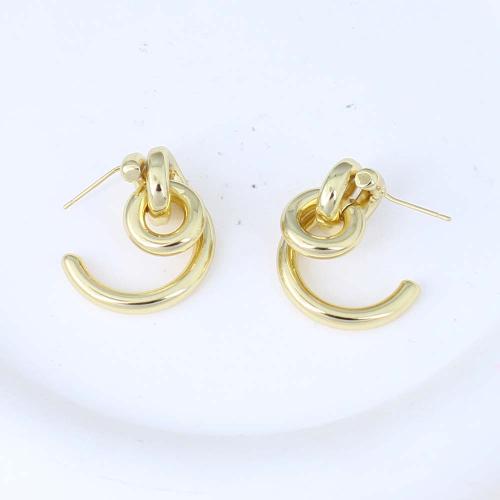 Brass Stud Earring gold color plated for woman nickel lead & cadmium free Sold By Pair