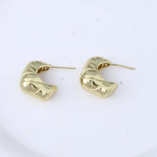 Brass Stud Earring, gold color plated, for woman, nickel, lead & cadmium free, 19.80x16.30x14.20mm, Sold By Pair