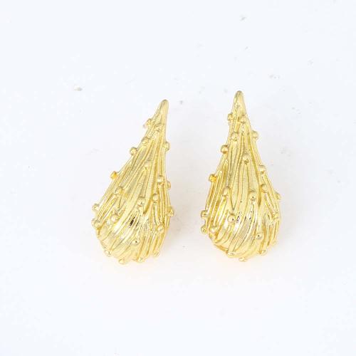 Brass Stud Earring, gold color plated, for woman, nickel, lead & cadmium free, 28.10x21.50x5.60mm, Sold By PC