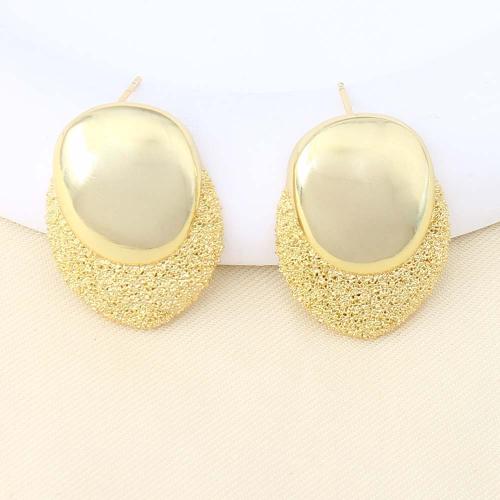 Brass Stud Earring, gold color plated, for woman, nickel, lead & cadmium free, 34.70x29.90x50mm, Sold By Pair