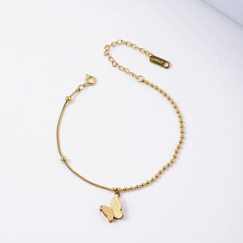 Stainless Steel Jewelry Bracelet, 304 Stainless Steel, with 5cm extender chain, plated, fashion jewelry, golden, Length:16 cm, Sold By PC