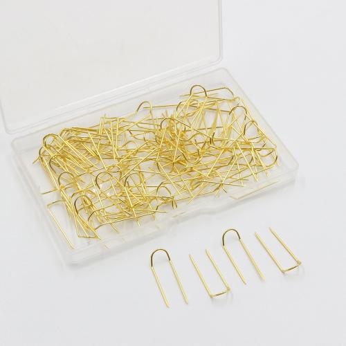 Iron U Pins, different packing style for choice, gold, 23mm, Sold By Box
