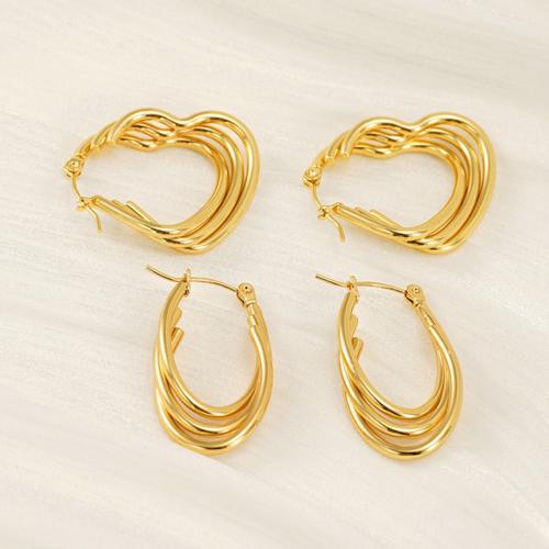 Stainless Steel Lever Back Earring 304 Stainless Steel 18K gold plated fashion jewelry & for woman Sold By Pair