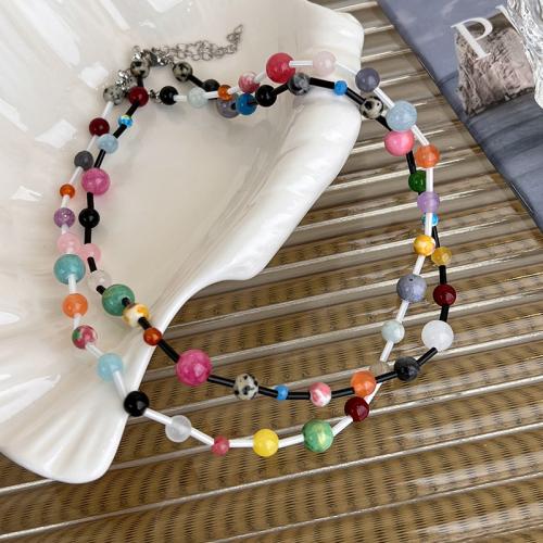 Edelstein Schmuck Halskette, mit Verlängerungskettchen von 5cm, handgemacht, Modeschmuck & für Frau, keine, Länge:40 cm, verkauft von PC
