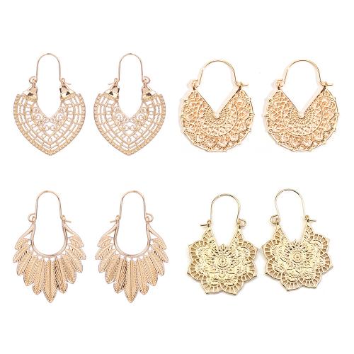 Zinklegierung Ohrringe, Modeschmuck & verschiedene Stile für Wahl & für Frau, Goldfarbe, verkauft von Paar