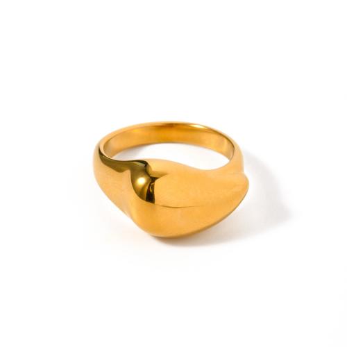 Ring Finger ze stali nierdzewnej, Stal nierdzewna 304, Powlekane, różne style do wyboru & dla kobiety, złoty, rozmiar:7, sprzedane przez PC