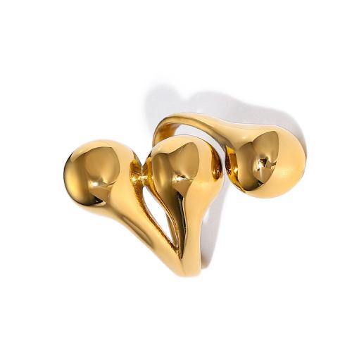 Rozsdamentes acél Finger Ring, 304 rozsdamentes acél, galvanizált, a nő, aranysárga, Által értékesített PC