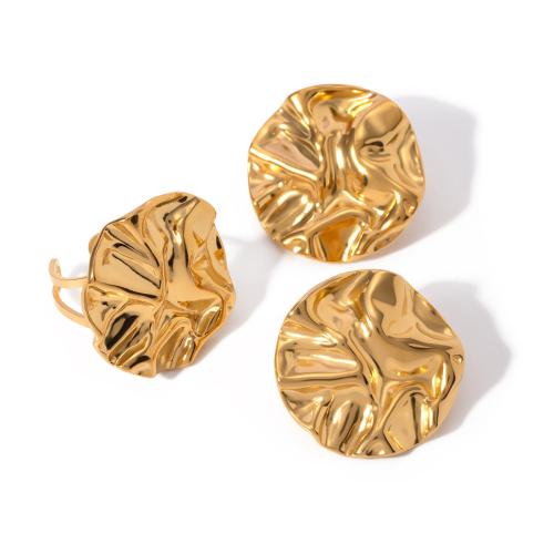 Stainless Steel smycken Ställer, 304 rostfritt stål, plated, olika stilar för val & för kvinna, gyllene, Säljs av PC