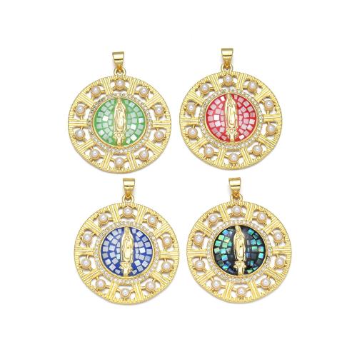 Brass Jewelry Pendants with Seedbead & Shell plated DIY & enamel Sold By PC