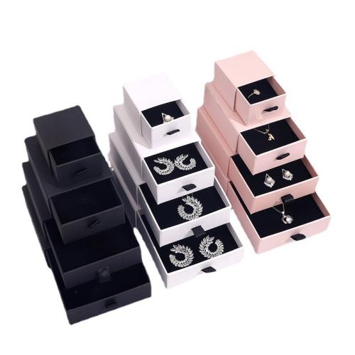 Κοσμήματα Gift Box, Χαρτί, με Σφουγγάρι, Dustproof & πολυλειτουργικό & διαφορετικό μέγεθος για την επιλογή, περισσότερα χρώματα για την επιλογή, Sold Με PC