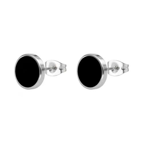 Stainless Steel Stud Earrings, 304 Stainless Steel, Unisex & different size for choice & enamel, more colors for choice, Sold By PC