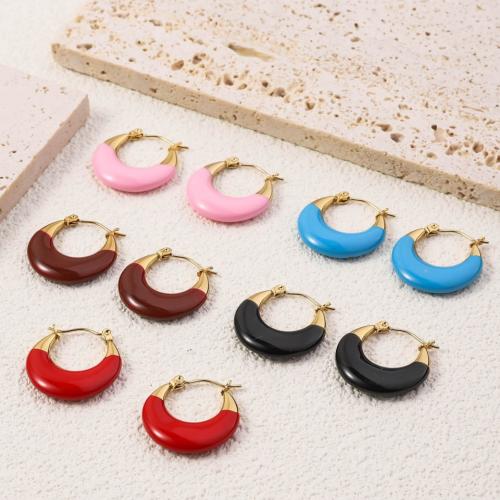 Stainless Steel Lever Back Earring 304 Stainless Steel fashion jewelry & for woman & enamel Sold By Pair