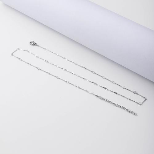 Stainless Steel Chain Necklace, 304 Stainless Steel, with 5cm extender chain, fashion jewelry & Unisex, more colors for choice, 2mm, Length:Approx 45 cm, Sold By PC