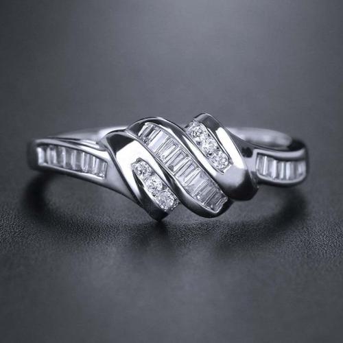 Kubisk Circonia Micro bane messing Ring, forskellig størrelse for valg & Micro Pave cubic zirconia & for kvinde, Solgt af PC