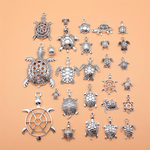 Tibetan Style Animal Pendants, Turtle, antique silver color plated, DIY, 27PCs/Set, Sold By Set
