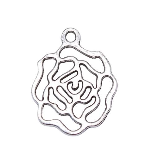 Tibetan Style Flower Pendants, antique silver color plated, DIY, 25x19mm, Sold By PC