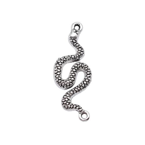 Animal Zinc Alloy Connector Snake antique silver color plated DIY & 1/1 loop Sold By PC