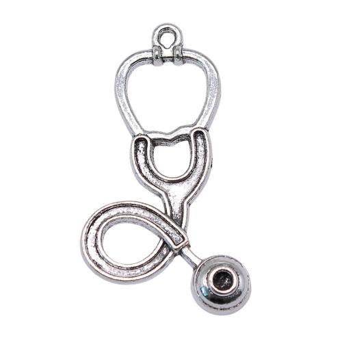 Zinc Alloy Pendants Stethoscope antique silver color plated DIY Sold By PC