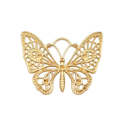 Tibetan Style Animal Pendants, Butterfly, gold color plated, DIY, 46x35mm, Sold By PC