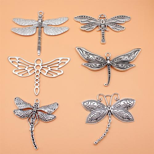 Tibetan Style Animal Pendants, Dragonfly, antique silver color plated, DIY, 6PCs/Set, Sold By Set