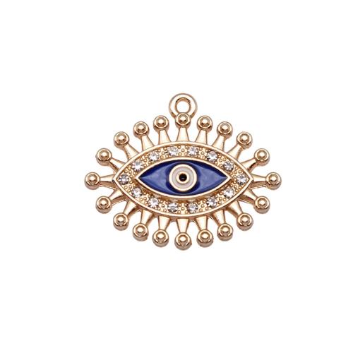 Evil Eye Pendants Zinc Alloy gold color plated DIY & enamel & with rhinestone Sold By PC