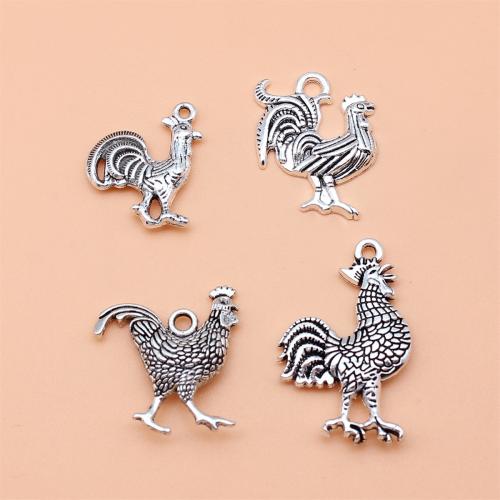 Tibetan Style Animal Pendants, Chicken, antique silver color plated, DIY, 4PCs/Set, Sold By Set