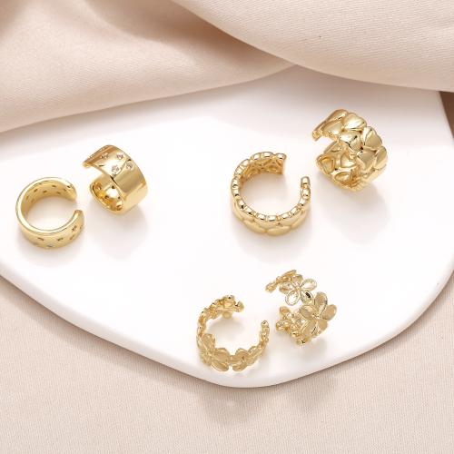 Cubic Zirconia Micro Pave Brass Earring gold color plated fashion jewelry & micro pave cubic zirconia golden nickel lead & cadmium free Sold By Pair