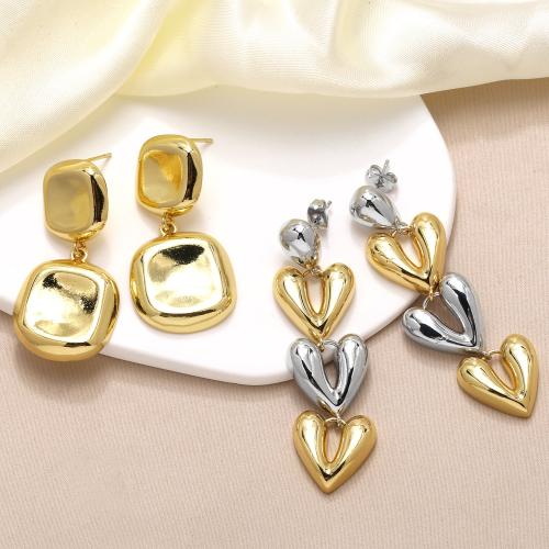 Messing oorhangers, gold plated, mode sieraden & verschillende ontwerpen voor de keuze, gouden, nikkel, lood en cadmium vrij, Verkocht door pair