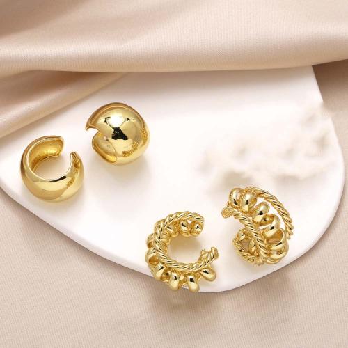 Trendy ear cuffs, Messing, gold plated, mode sieraden & verschillende ontwerpen voor de keuze, gouden, nikkel, lood en cadmium vrij, Verkocht door pair