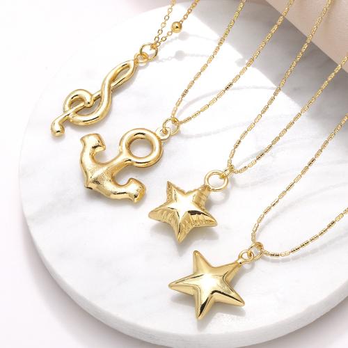 Brass Necklace, gold color plated, fashion jewelry & different designs for choice, golden, nickel, lead & cadmium free, Sold By PC