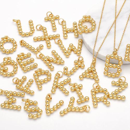 Brass Necklace with 5cm extender chain Alphabet Letter gold color plated fashion jewelry golden nickel lead & cadmium free Length 45 cm Sold By PC