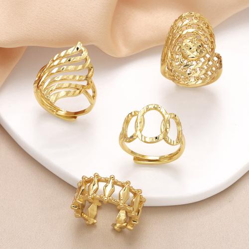 Ring Finger mosiądz, Platerowane w kolorze złota, biżuteria moda & różne wzory do wyboru, złoty, bez zawartości niklu, ołowiu i kadmu, sprzedane przez PC