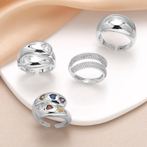 Cubic Zirconia Micro Pave Brass Ring silver color plated fashion jewelry & micro pave cubic zirconia silver color nickel lead & cadmium free The inner diameter of the ring is 1.7cm Sold By PC