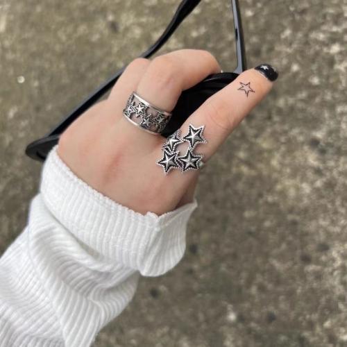 Zinc Alloy Finger Ring Star plated Unisex original color Sold By PC
