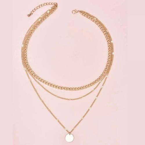 Tibetan Style Jewelry Necklace, plated, for woman, golden, 35/38/42cm/ Tail chain 5cm, Sold By PC