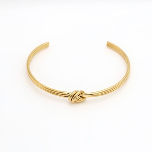Acier inoxydable 304 bracelet manchette, Placage de couleur d'or, bijoux de mode & pour femme, Vendu par PC