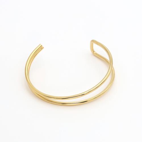 Titanium Steel Cuff Bangle, gold color plated, fashion jewelry & for woman & hollow, Sold By PC